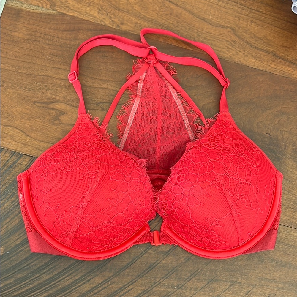 Victoria's Secret Red Strappy Plunge Bra